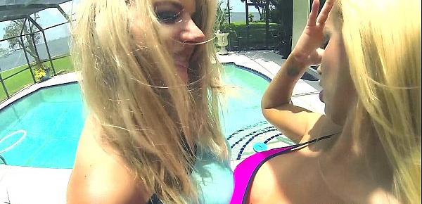 Big Tits By The Pool!! Nikki Benz & Vicky Vette!